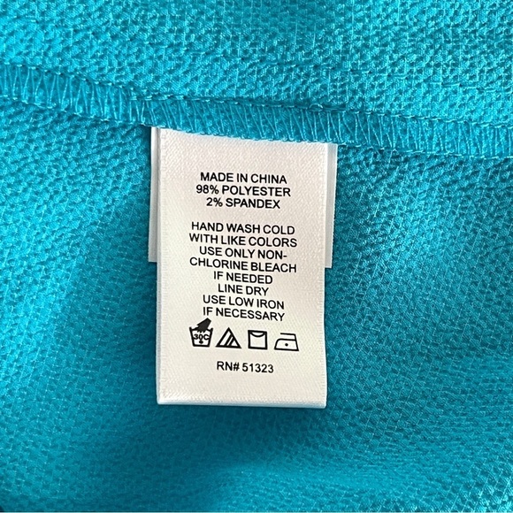 CeCe Blue Teal Open‎ Ruffle Halter Off-The-Shoulder Boho Bell Sleeve Top - Picture 6 of 12